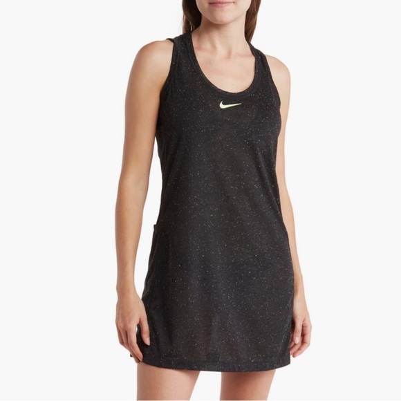 Nike Swim Racerback Cover-Up Dress Black Confetti Small NWT - Picture 1 of 7